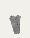 Portolano Long Cashmere Tech Gloves In Gray