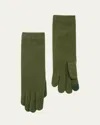 Portolano Long Cashmere Tech Gloves In Martini Olive