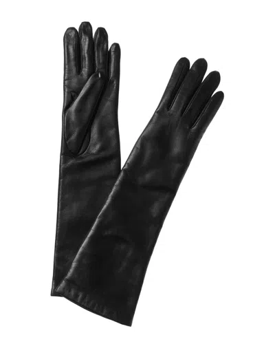 Portolano Long Cashmere-lined Leather Gloves In Black
