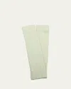 Portolano Long Ribbed Fingerless Cashmere Gloves In Bleached White