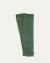 Portolano Long Ribbed Fingerless Cashmere Gloves In Loden