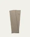 Portolano Long Ribbed Fingerless Cashmere Gloves In Nile Brown