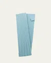 Portolano Long Ribbed Fingerless Cashmere Gloves In Powder Blue