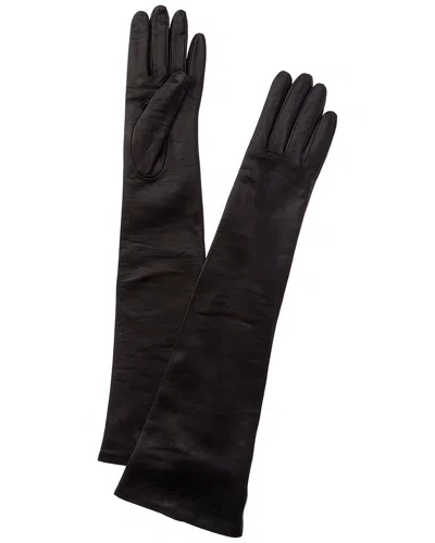 Portolano Long Silk-lined Leather Gloves In Black