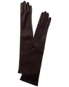 Portolano Long Cashmere-lined Leather Gloves In Brown