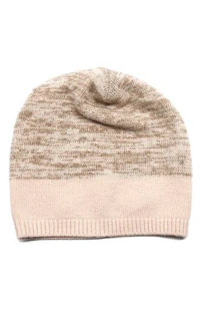 Portolano Melange Cashmere Cuff Beanie In Pink