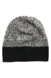 Portolano Melange Cashmere Cuff Beanie In Black