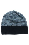 Portolano Melange Cashmere Cuff Beanie In Blue