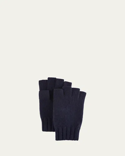 Portolano Men's Cashmere Fingerless Gloves In Navy