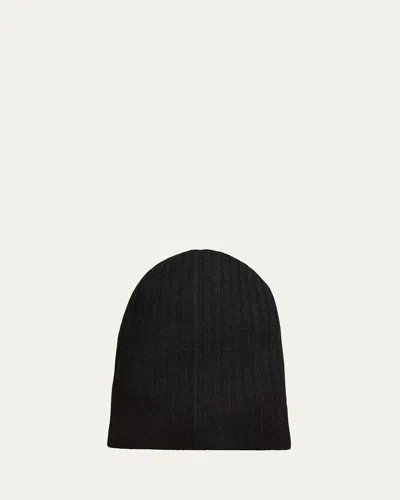Portolano Men's Cashmere Slouchy Beanie Hat In Black