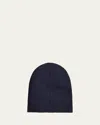 Portolano Men's Cashmere Slouchy Beanie Hat In Navy