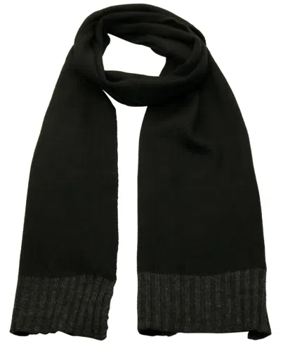 Portolano Men's Ribbed Scarf In Black,charcoal