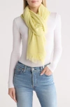 Portolano Merino Wool Blend Eyelash Fringe Wrap Scarf In Lemon