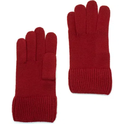 Portolano Merino Wool Gloves In Red
