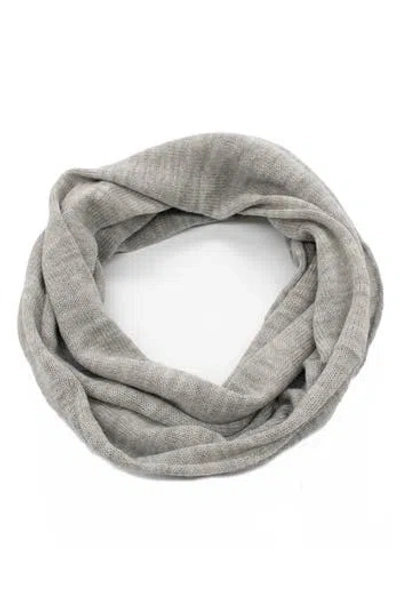 Portolano Merino Wool Infinity Scarf In Light Grey