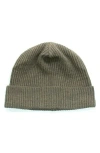 Portolano Merino Wool Rib Cuff Beanie In Gold