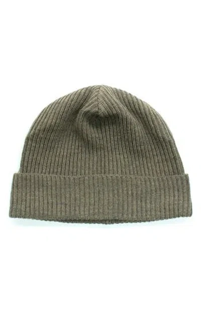 Portolano Merino Wool Rib Cuff Beanie In Gold