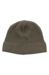 Portolano Merino Wool Rib Cuff Beanie In Gray