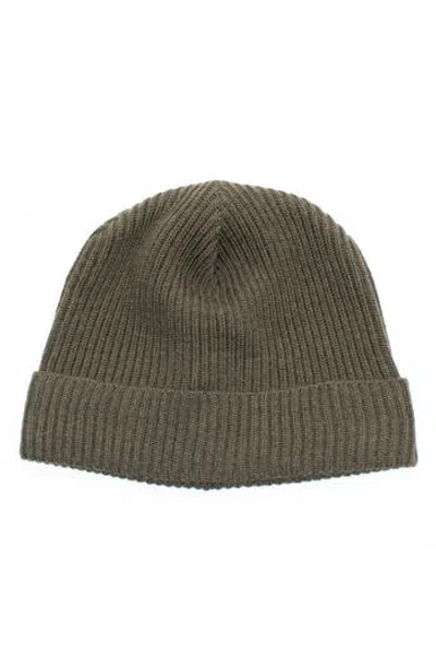 Portolano Merino Wool Rib Cuff Beanie In Gray
