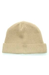 Portolano Merino Wool Rib Cuff Beanie In Neutral