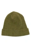 Portolano Merino Wool Rib Cuff Beanie In Green