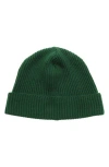 Portolano Merino Wool Rib Cuff Beanie In Green