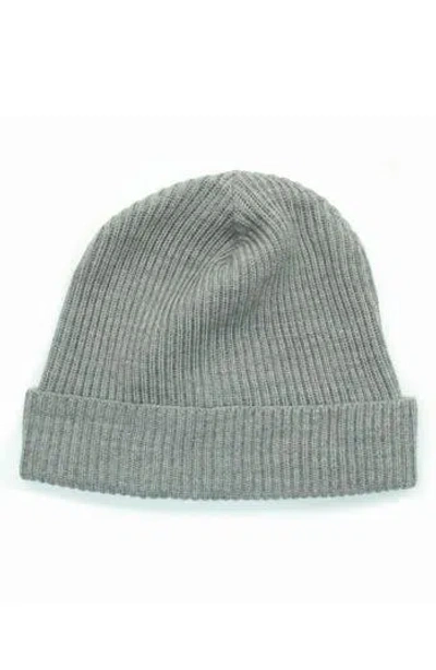 Portolano Merino Wool Rib Cuff Beanie In Gray