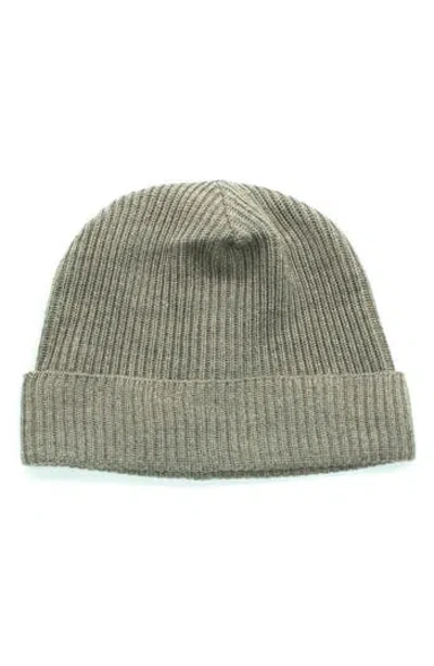 Portolano Merino Wool Rib Cuff Beanie In Green