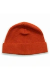 Portolano Merino Wool Rib Cuff Beanie In Red