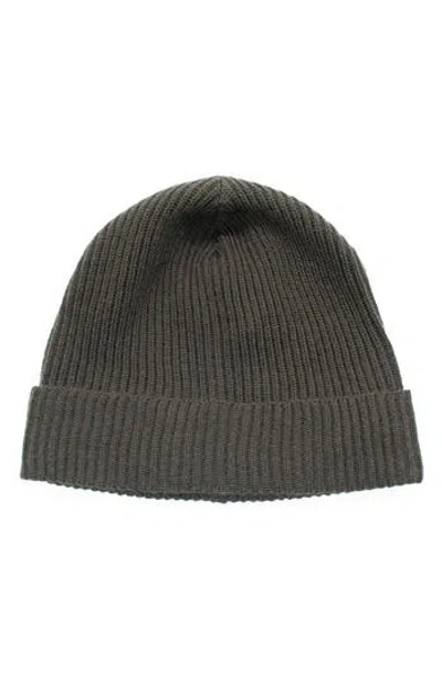 Portolano Merino Wool Rib Cuff Beanie In Gray