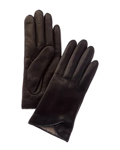 PORTOLANO PORTOLANO METALLIC FINISH CASHMERE-LINED LEATHER GLOVES
