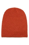 Portolano Minerva Basket Weave Beanie In Orange