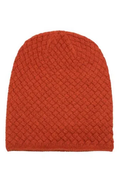 Portolano Minerva Basket Weave Beanie In Orange