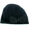 Portolano Minerva Beaded Bow Beanie In Black