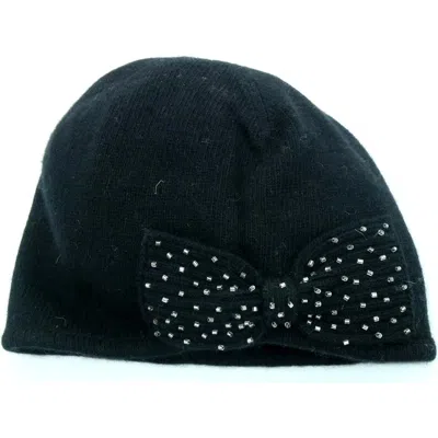 Portolano Minerva Beaded Bow Beanie In Blue