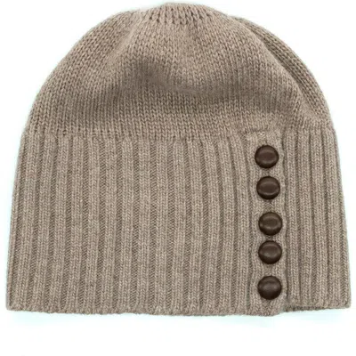Portolano Minerva Button Beanie In Neutral