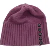 Portolano Minerva Button Beanie In Purple