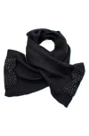 Portolano Minerva Embellished Bow Scarf In Black