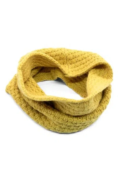 Portolano Minerva Popcorn Stitch Infinity Scarf In Yellow