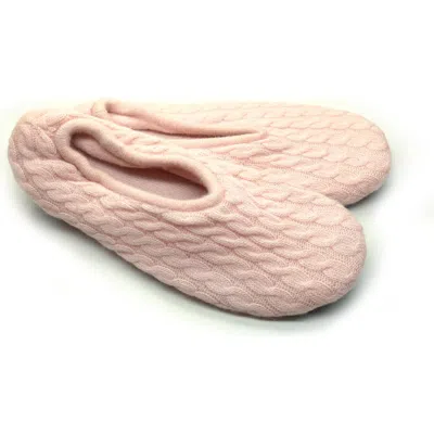 Portolano Mini Cable Knit Slippers In Pink