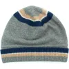 Portolano Mini Stripe Cashmere Beanie In Grey Combo