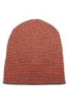 Portolano Mini Stripe Slouchy Hat In Red