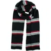 Portolano Ministripe Cashmere Scarf In Black Combo