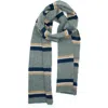 Portolano Ministripe Cashmere Scarf In Grey Combo