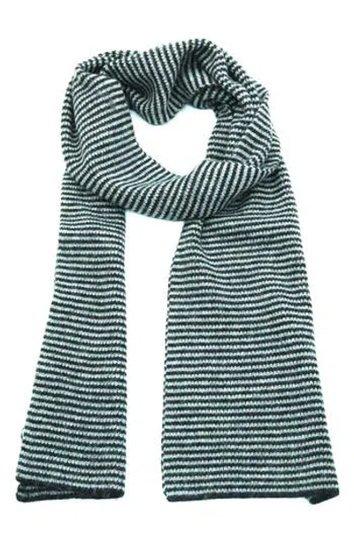 Portolano Ministripe Rib Scarf In Green