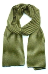 Portolano Ministripe Rib Scarf In Forest/mustard