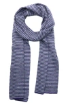 Portolano Ministripe Rib Scarf In Blue