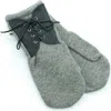 Portolano Mitten Gloves With Leather In Gray