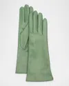 Portolano Napa Leather Gloves In Silver Green