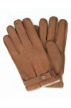 Portolano Nappa Leather Belted Gloves In Brushed Cork